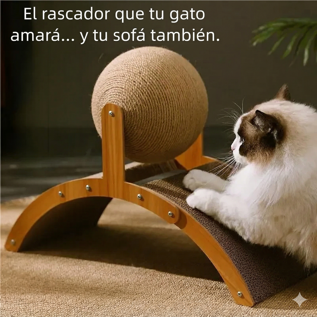 Juguete Interactivo de Madera y Sisal para Gatos