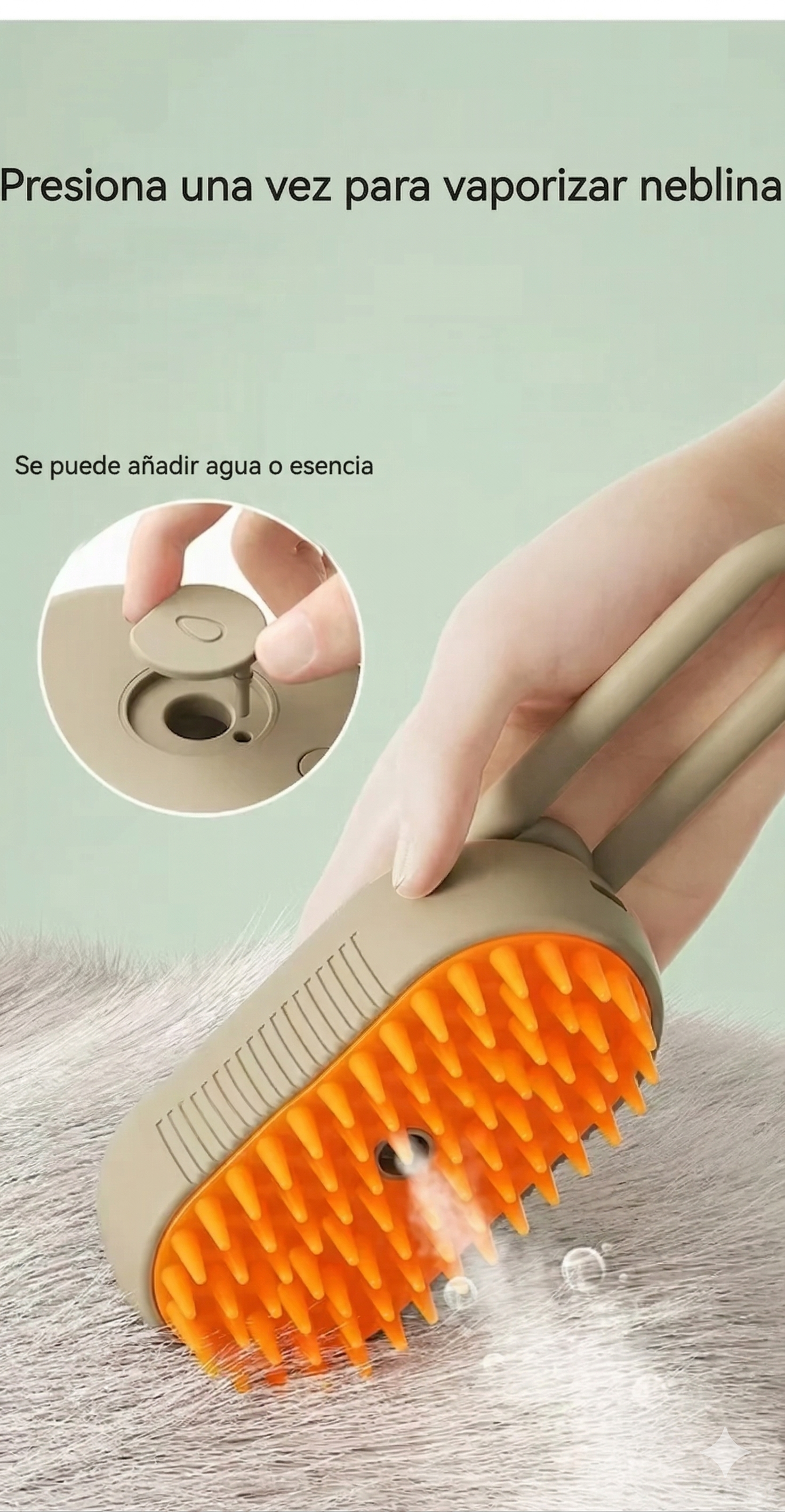 Cepillo eléctrico de vapor para mascotas, solución 3 en 1 para perros y gatos, spa en casa práctico