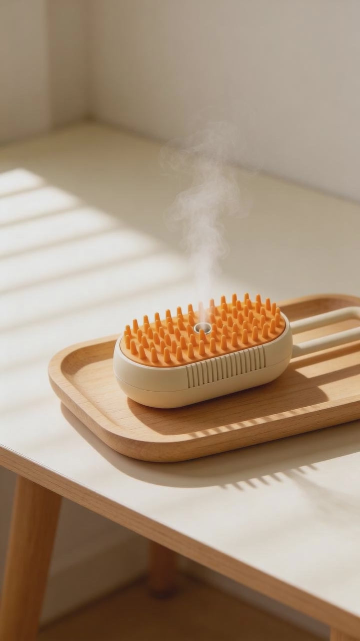 Cepillo eléctrico de vapor para mascotas, solución 3 en 1 para perros y gatos, spa en casa práctico